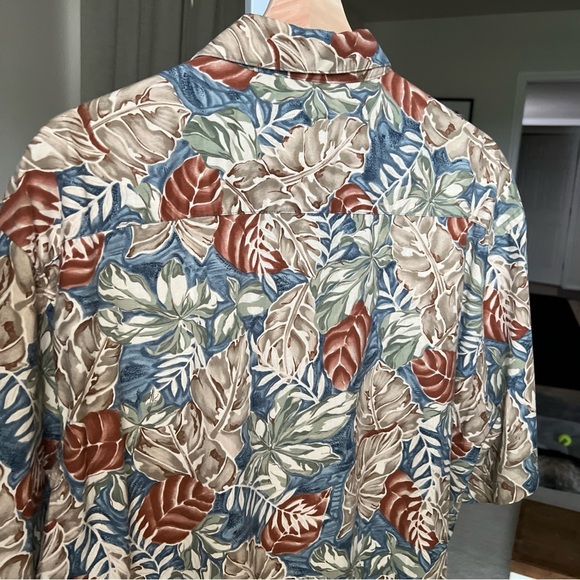 Campia Moda Hawaiian Shirt L Green Fuana S/S Aloha Lounge Size L - Picture 10 of 13